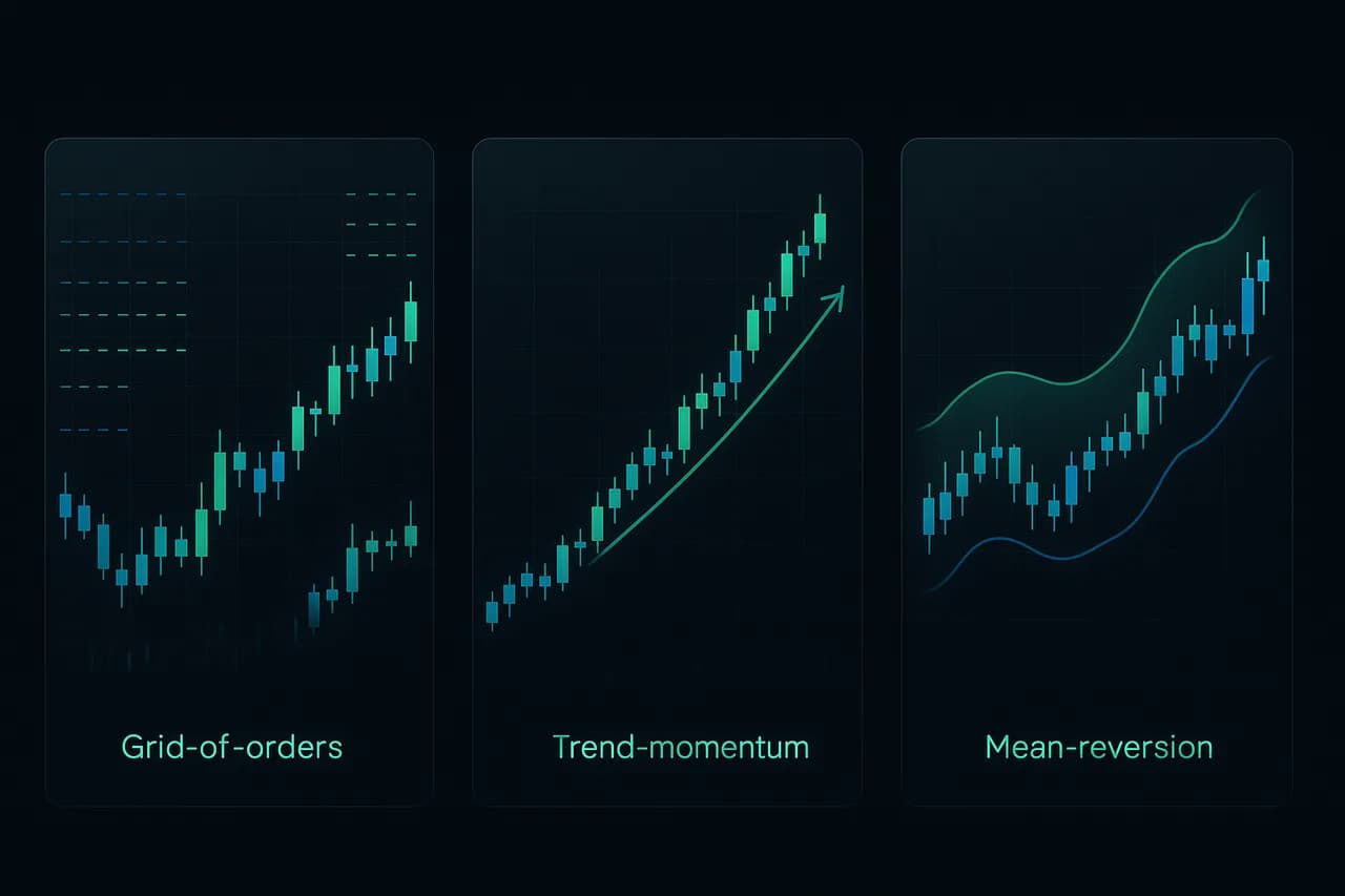 AI trading strategies for crypto and forex — grid, trend momentum and mean reversion backtests